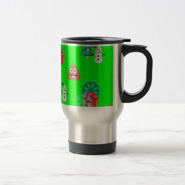 Weihnachten kackte Emoji Reisebecher (Rechts)