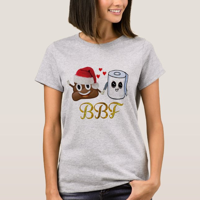 Weihnachten kackte Emoji Toilettenpapier beste Kum T-Shirt (Vorderseite)