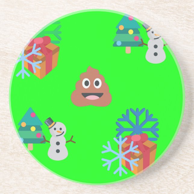 Weihnachten kackte Emoji Untersetzer (Vorne)