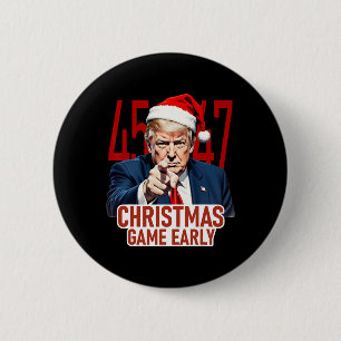 Weihnachten kam Early Funny Donald Trump Santa Cla Button