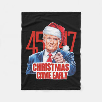 Weihnachten kam Early Funny Donald Trump Santa Cla Fleecedecke