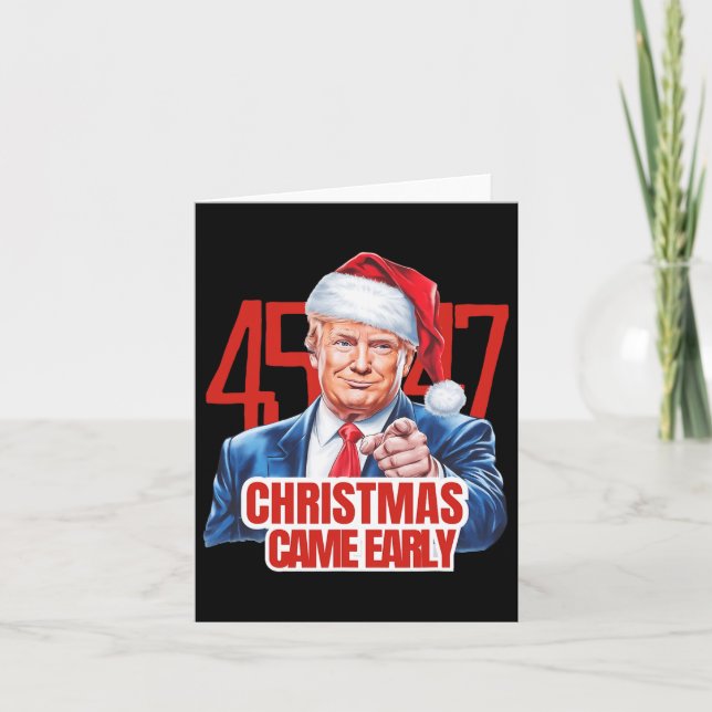 Weihnachten kam Early Funny Donald Trump Santa Cla Karte (Vorderseite)