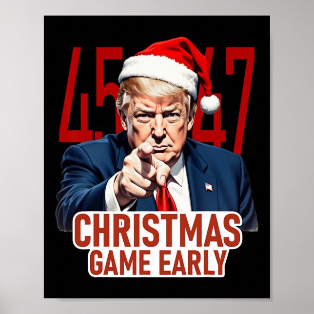 Weihnachten kam Early Funny Donald Trump Santa Cla Poster (Vorne)
