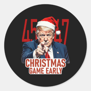 Weihnachten kam Early Funny Donald Trump Santa Cla Runder Aufkleber