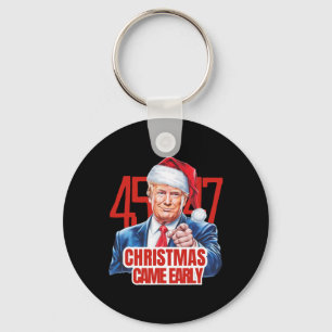 Weihnachten kam Early Funny Donald Trump Santa Cla Schlüsselanhänger