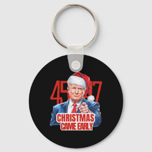 Weihnachten kam Early Funny Donald Trump Santa Cla Schlüsselanhänger
