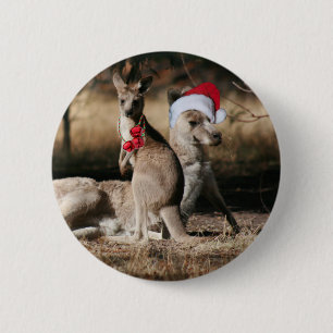 Weihnachten Kangaroos Australischer Stil Button
