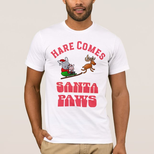 Weihnachten, Kaninchen T - Shirt der Leinwand (Vorderseite)
