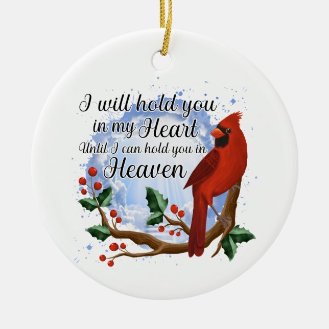 Weihnachten Kardinal, den ich dir im Herzen halte Keramik Ornament (Vorne)