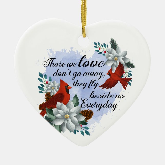 Weihnachten Kardinal Die, die wir Liebe nicht wegg Keramik Ornament (Vorne)