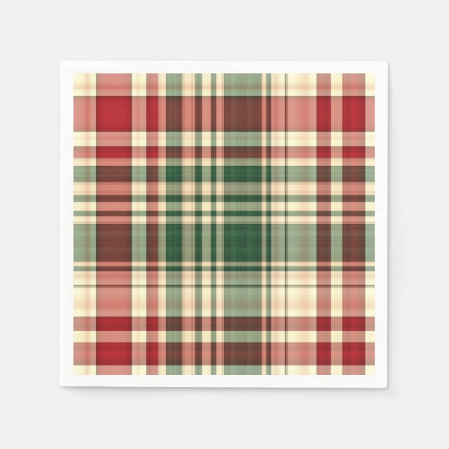 Weihnachten Kariert 06-PAPIERPARTY NAPKINS Serviette (Vorderseite)