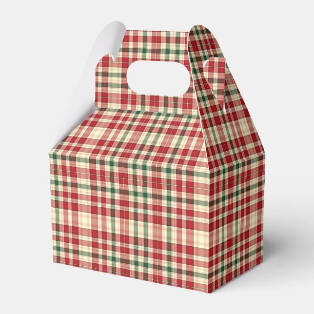 Weihnachten Kariert 18-GASTGESCHENK BOX, Gable Geschenkschachtel (Vorderseite)