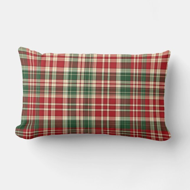 Weihnachten Kariert-1-Lumbar Kissen Kissen (Vorderseite)