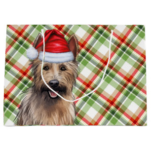 Weihnachten Kariert Berger Picard Dog Lover Holida Große Geschenktüte