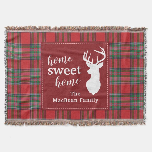 Weihnachten Kariert Holiday Zuhause Sweet MacBean  Decke (Vorderseite)