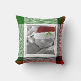 Weihnachten Kariert Keepake Foto Familienname Spaß Kissen
