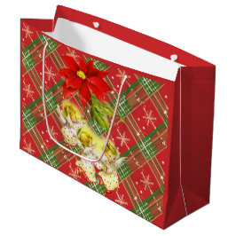 Weihnachten Kariert mit Engeln Große Geschenktüte