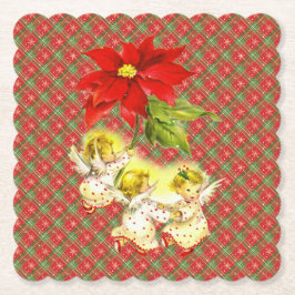 Weihnachten Kariert mit Engeln Untersetzer