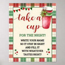 Weihnachten Kariert Nimm einen Cup für die Nachtsc Poster