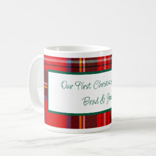 Weihnachten Kariert PERSONALISIEREN Kaffeetasse