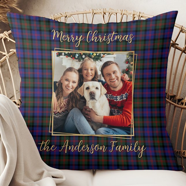 Weihnachten Kariert Personalisiert Einfach 2 Foto Kissen (Von Creator hochgeladen)