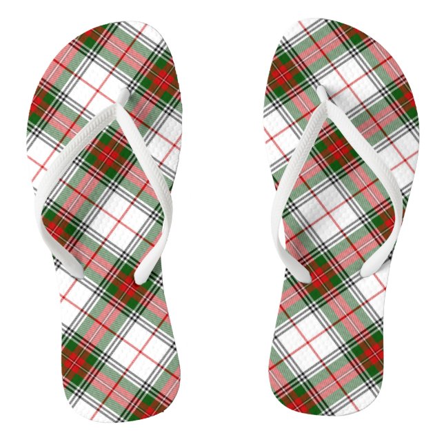 Weihnachten Kariert ~ Personalisiert Flip Flops (Fußbett)