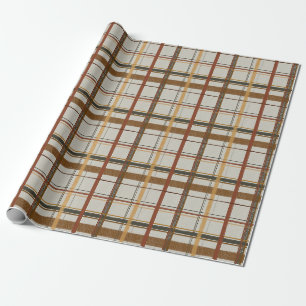 Weihnachten KARIERT Red & Cream & Tan Geschenkpapier