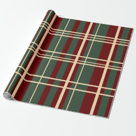 Weihnachten Kariert Rot Grün Elfenbein Geschenkpapier
