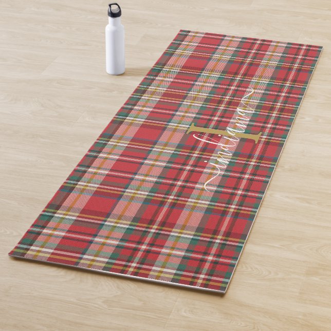 Weihnachten Kariert Rustikales Rotes Grün Personal Yogamatte (Beispiel)