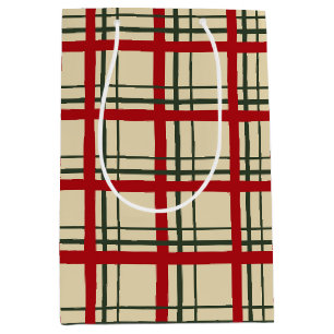 Weihnachten Kariert Tartan Design Mittlere Geschenktüte