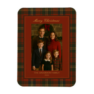 Weihnachten Kariert Zeitlos Elegantes Foto Magnet
