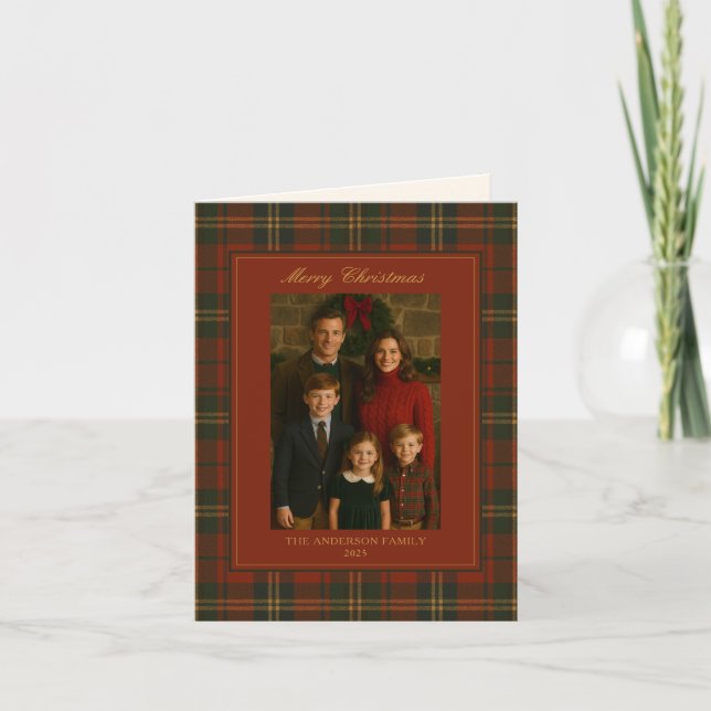 Weihnachten Kariert Zeitlos Heirloom Foto (Vorderseite)