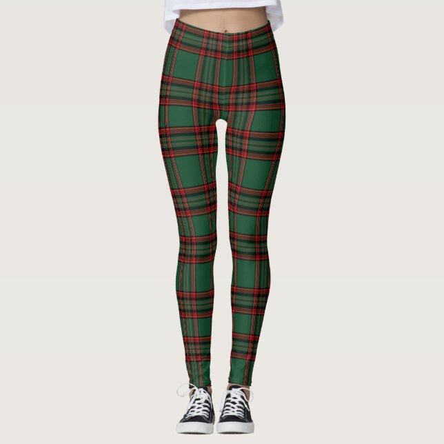 Weihnachten karierte Leggings (Vorderseite)