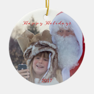Weihnachten Karierter Happy Holidays Foto Ornament