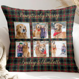 Weihnachten Kariertes Gold Collage Pet Hund Kissen