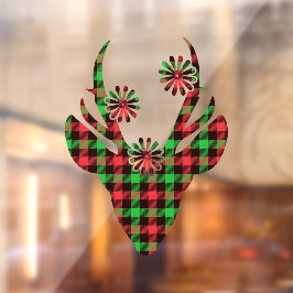 Weihnachten Kariertes Hirschfenster Fensteraufkleber
