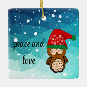 Weihnachten Kawaii Owl Keramikornament