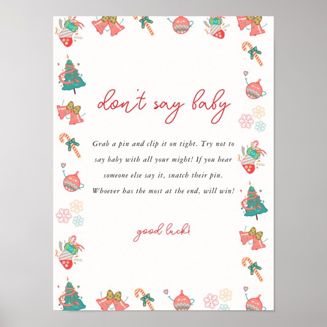 Weihnachten Kein Baby-Duschspiel Poster (Vorne)