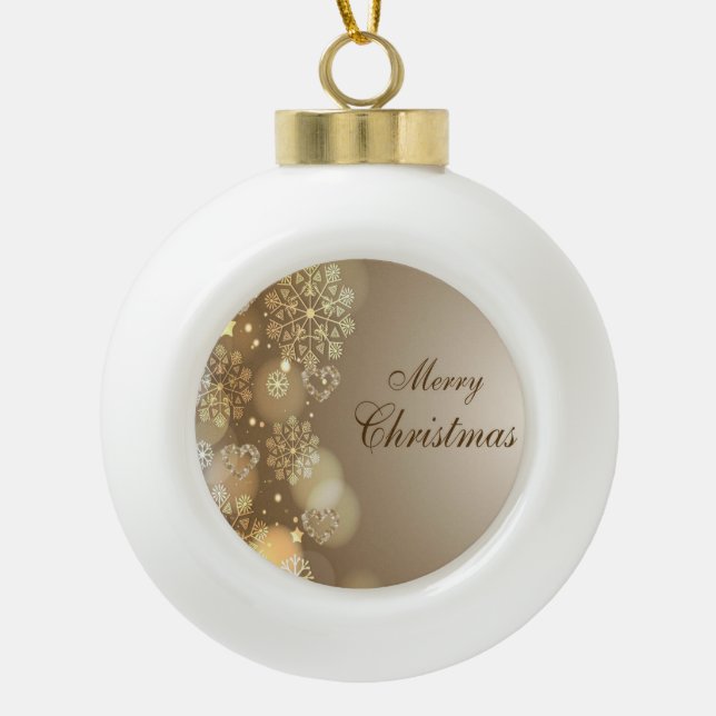 Weihnachten Keramik Ball Ornament, Frohe Weihnacht Keramik Kugel-Ornament (Vorderseite)