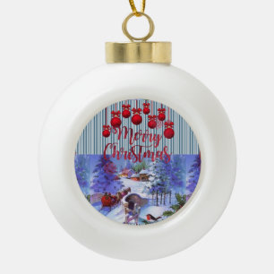 Weihnachten Keramik Ball Ornament, Frohe Weihnacht Kugel-Ornament