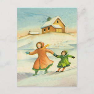 Weihnachten, Kinder spielen Feiertagspostkarte