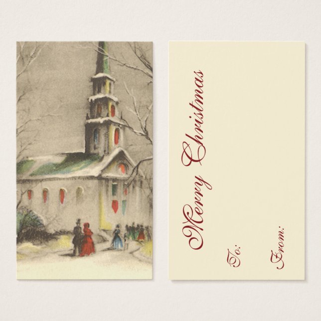 Weihnachten, Kirche im Winter Schnee (Vorne & Hinten)