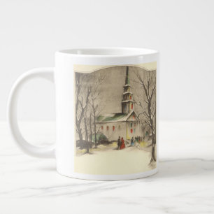 Weihnachten, Kirche im Winter Schnee Jumbo-Tasse