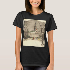 Weihnachten, Kirche im Winter Schnee T-Shirt
