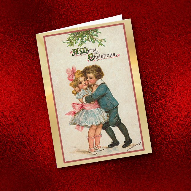 Weihnachten Kiss Mistletoe Grußkarte (Von Creator hochgeladen)