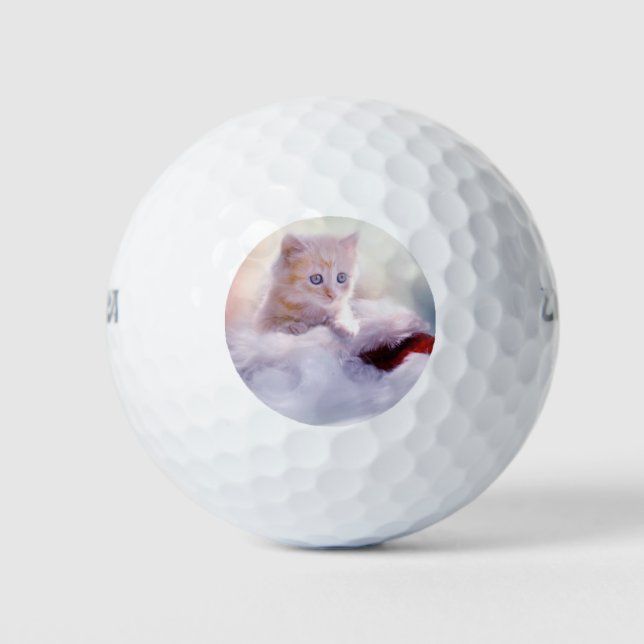 Weihnachten Kitten Golfball (Vorderseite)