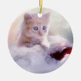 Weihnachten Kitten Keramik Ornament