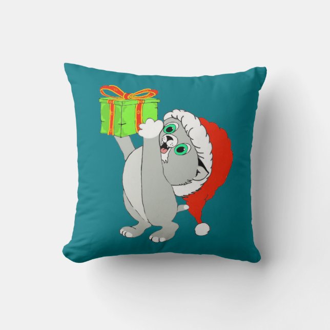 Weihnachten Kitten Kissen (Vorderseite)