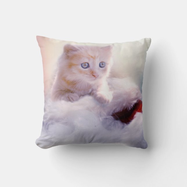 Weihnachten Kitten Kissen (Vorderseite)