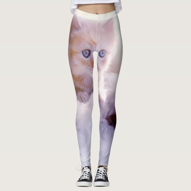 Weihnachten Kitten Leggings (Vorderseite)